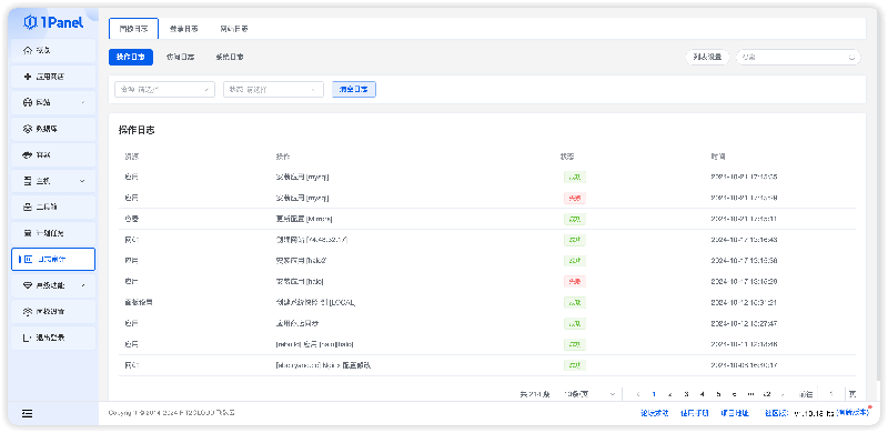 面板日志-操作日志